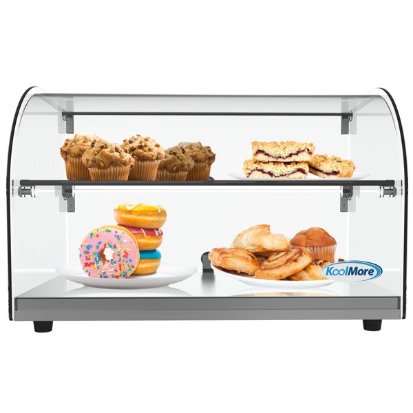 Koolmore -  22" Commercial Countertop Bakery Display Case with Front Curved Glass and Rear Door - 1.5 cu. ft. DC-2C